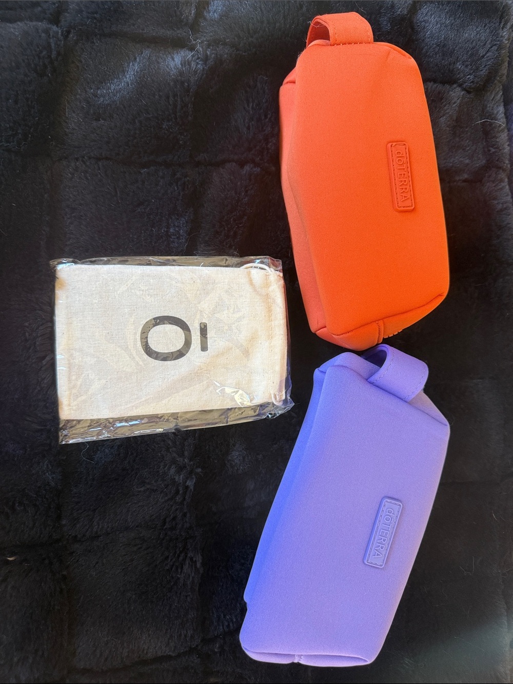 Doterra Neoprene Pouch - Purple & Orange and Tongue Scrapper New